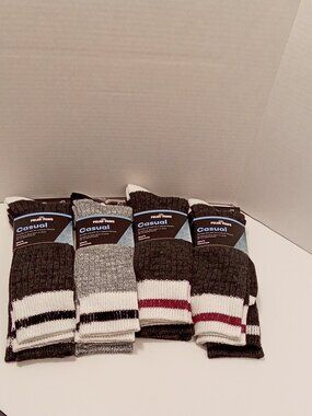 NWT Polar Paws Men's Casual Boot Socks - 8 Pair Bundle Lot Heavy Knit
